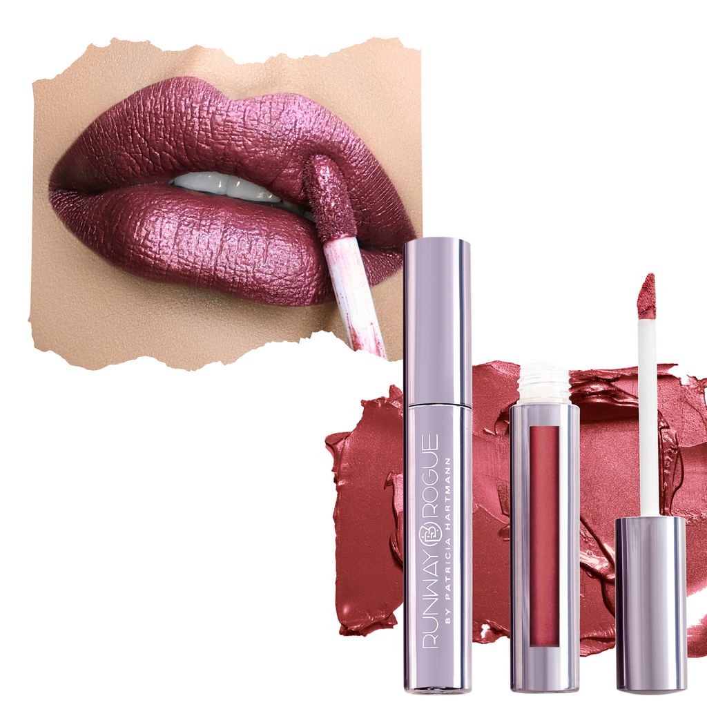 lip and product image of Pearl Glam long wear liquid lipstick in shade Callback