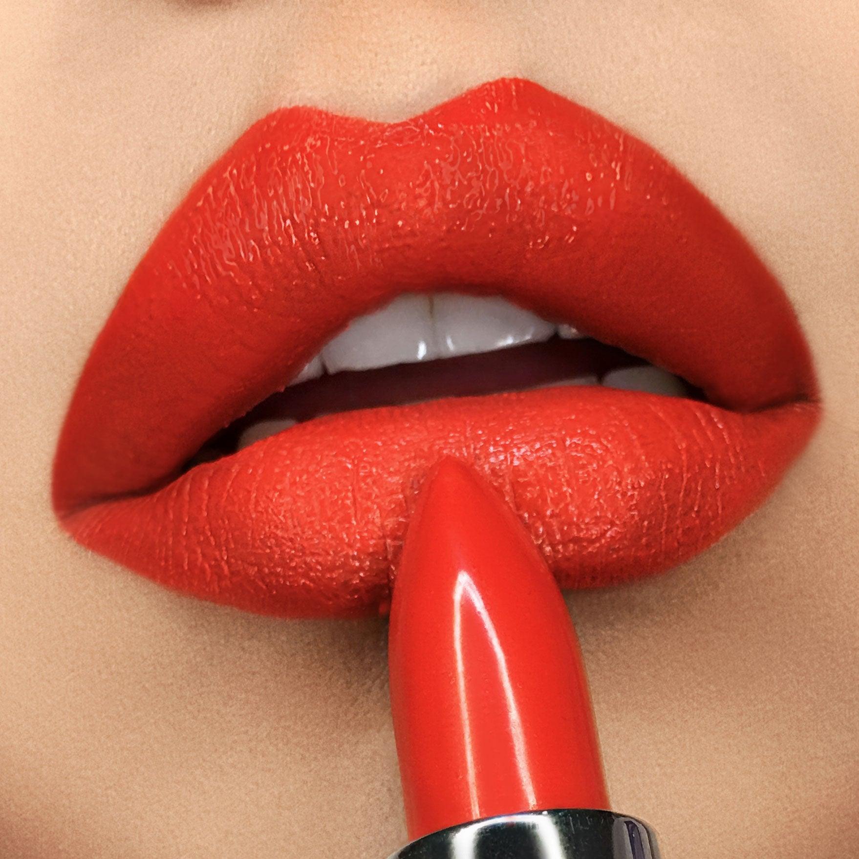 Stilettos | A Bright Red Satin Lipstick