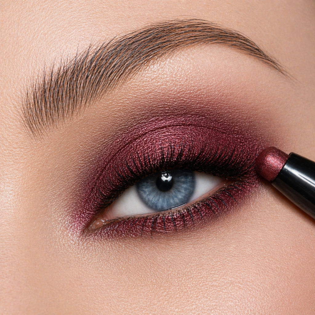 Audition | A Rich Burnt Maroon Shimmer Eyeshadow Stick – Runway Rogue