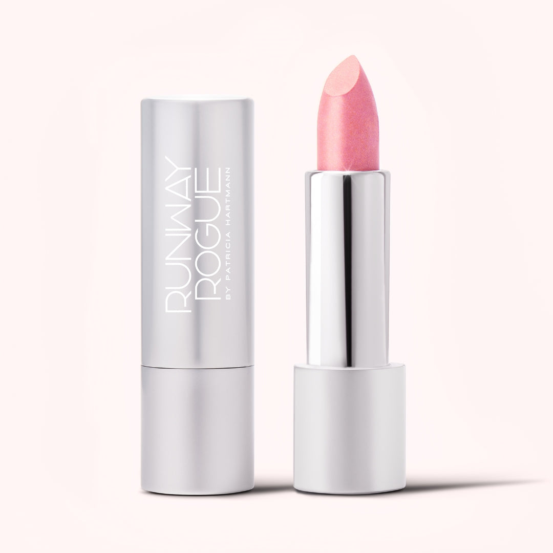 Go See Crème | Sheer Pink Shimmer Lipstick | Runway Rogue
