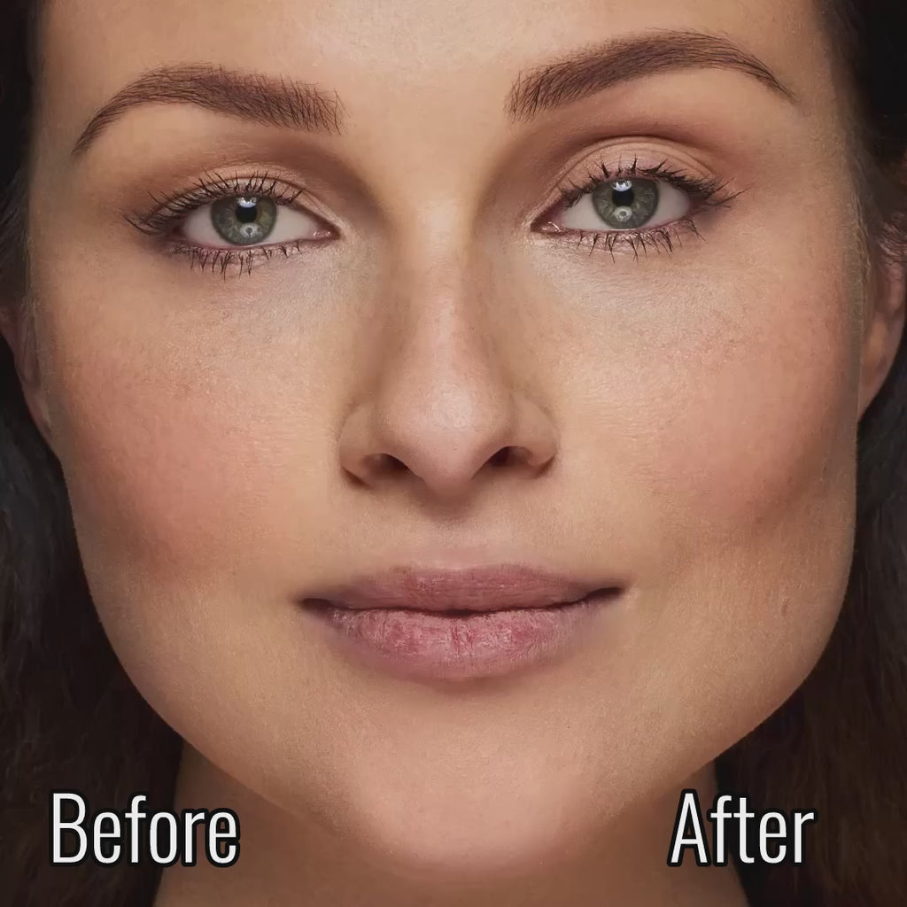 video of model before and after using Runway Rogue Plump N' Fill Lip Polish - a gentle sugar-based lip scrub