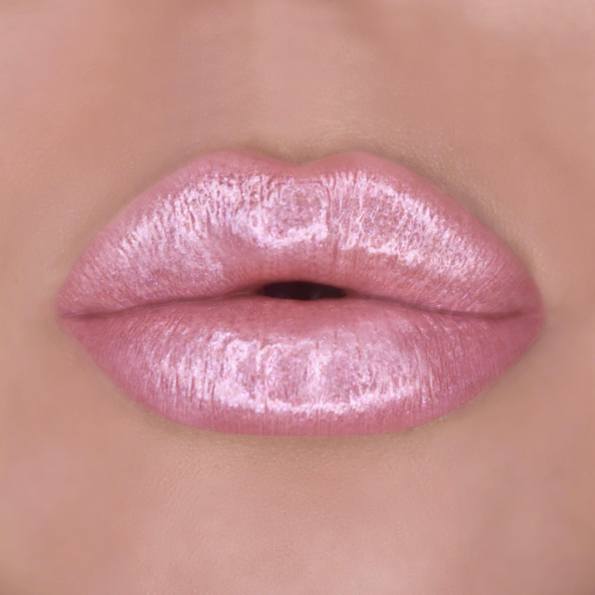 Runway Rogue LuxGloss Lip Gloss, High-Pigment Shimmer Pastel-Pink Lip