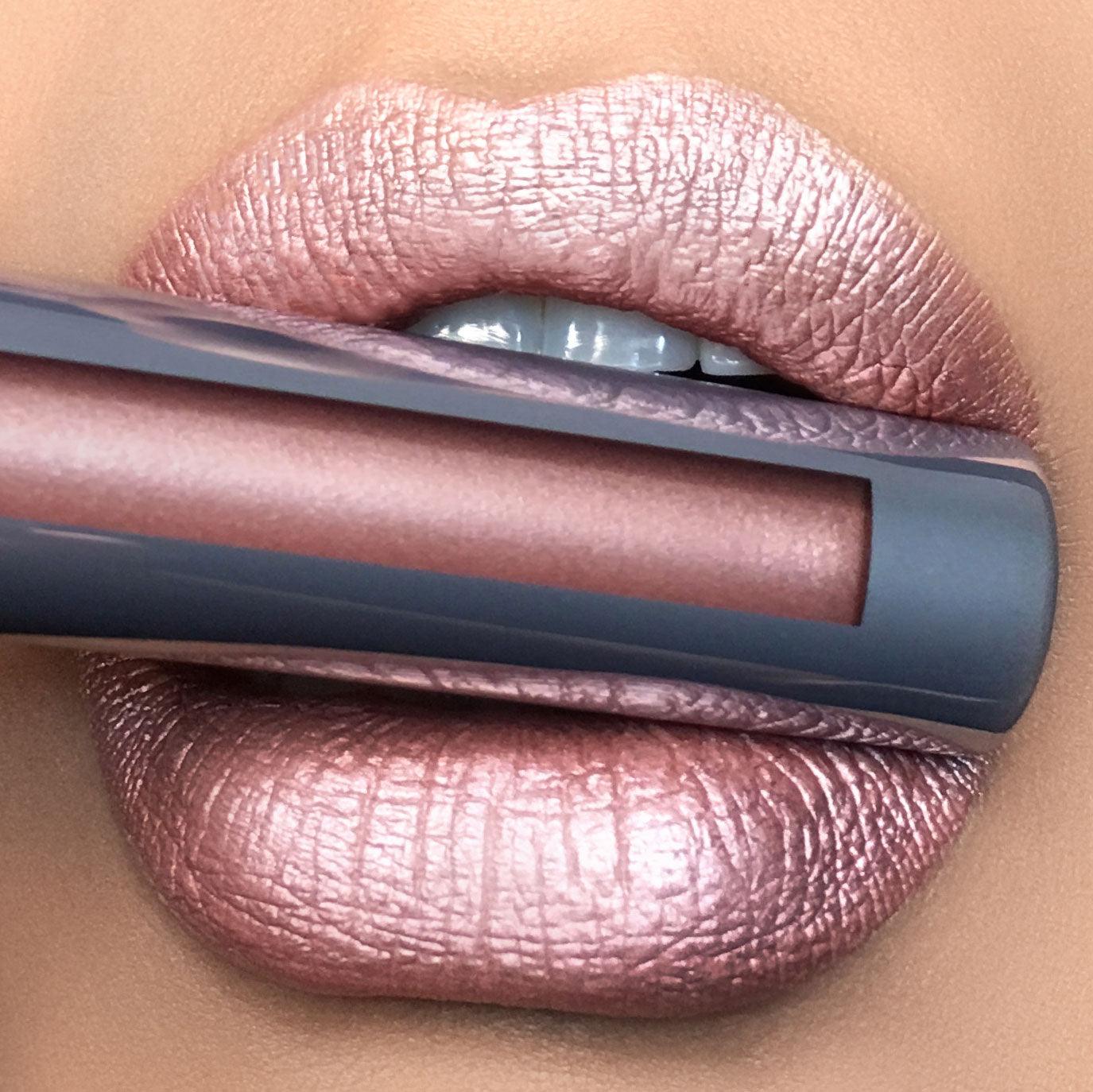 Soft Box | A Pale Nude/Pink With Silver And Gold Shimmer Liquid Lipstick